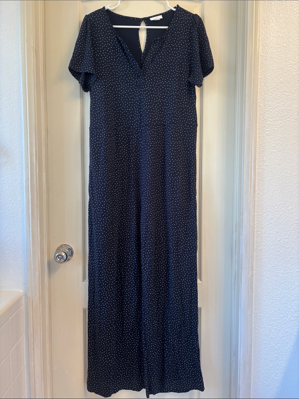 Women's Navy Polka Dot Romper